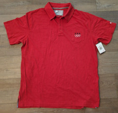 Nike USA Olympics Polo Golf Shirt Mens Size: 2XL Red Vintage Hemp Cotton Work