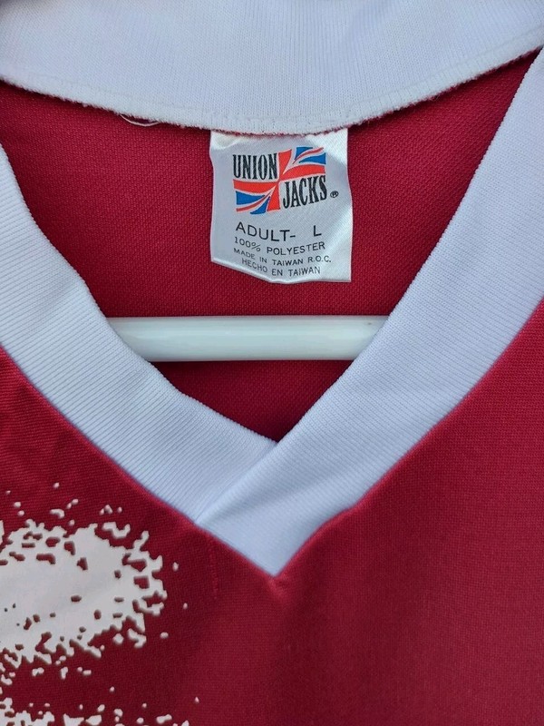 Vintage Union Jacks Football Jersey Red White England English Size L gallery