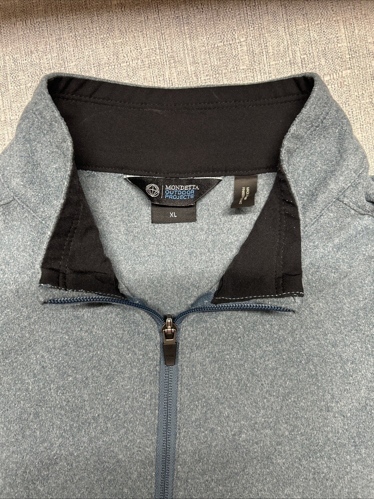 Mondetta Men’s 1/4 Zip Pullover XL Blue Performance Long Sleeve Activewear NWT