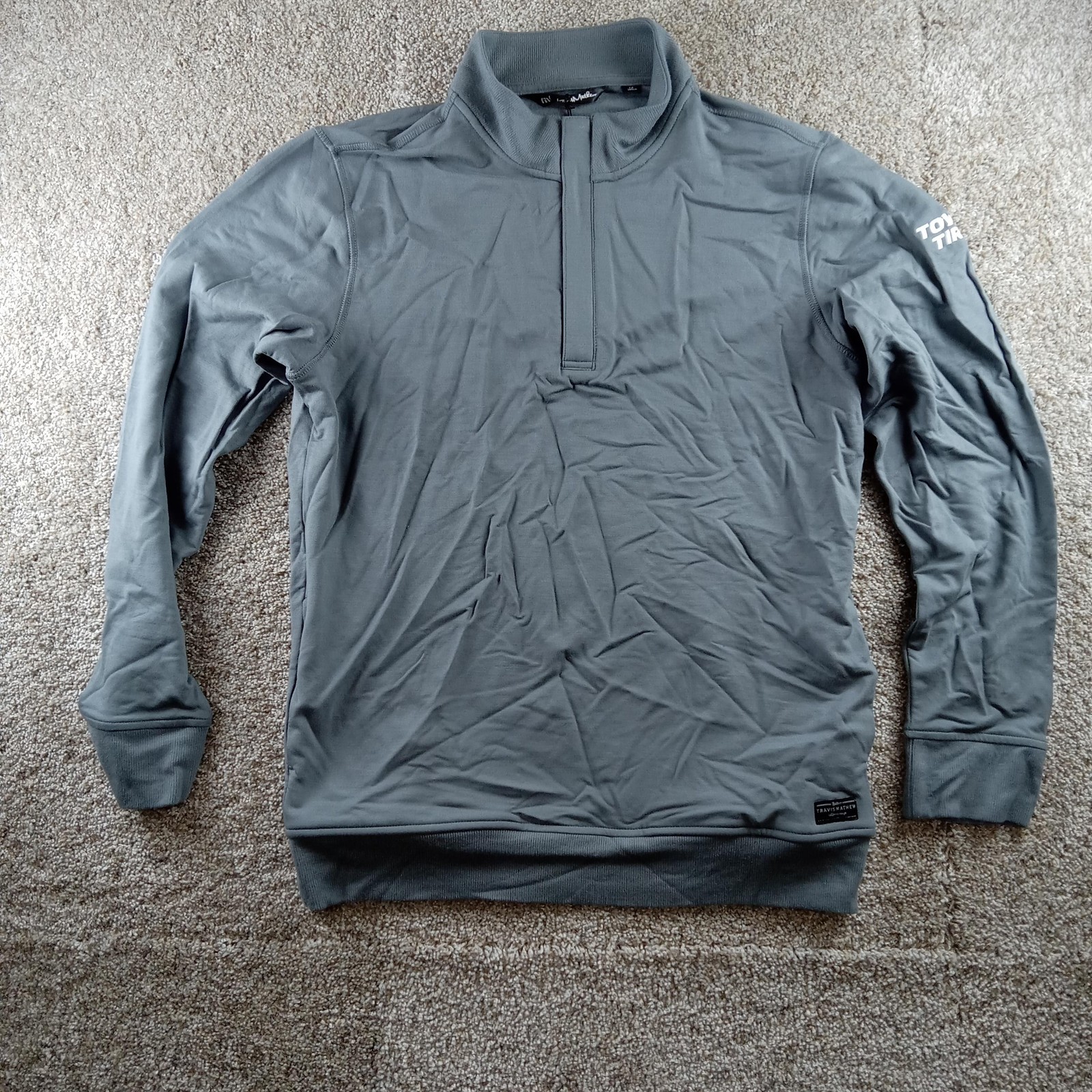 Travis Mathew Newport 1/4 Zip Fleece Pullover Mens Medium Gray Golf Toyo Tires gallery