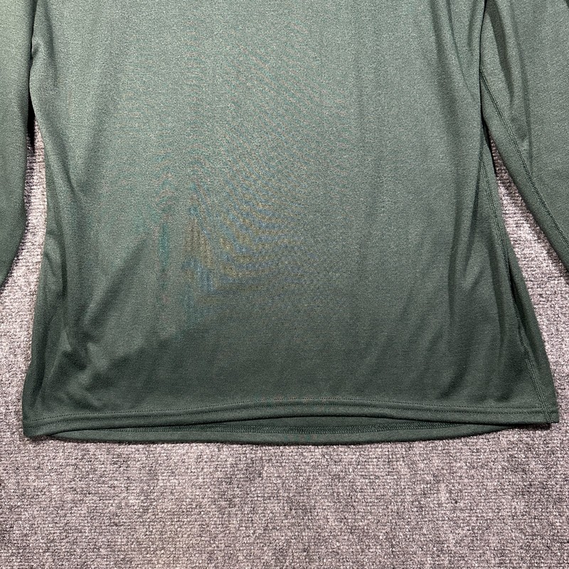 Cabelas Pullover Top Mens Large 1/4 Zip Green Knit Thumb Holes Ribbed Cuffs gallery