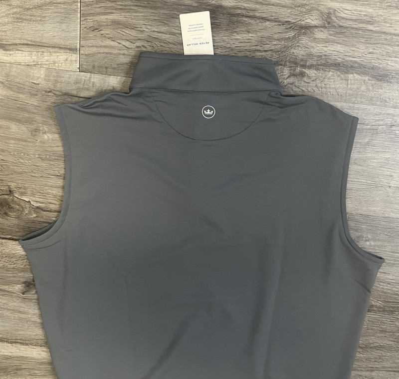 Peter Millar Vest Mens XL Gray Crown Sport Galway 1/4 Zip Golf Pullover gallery
