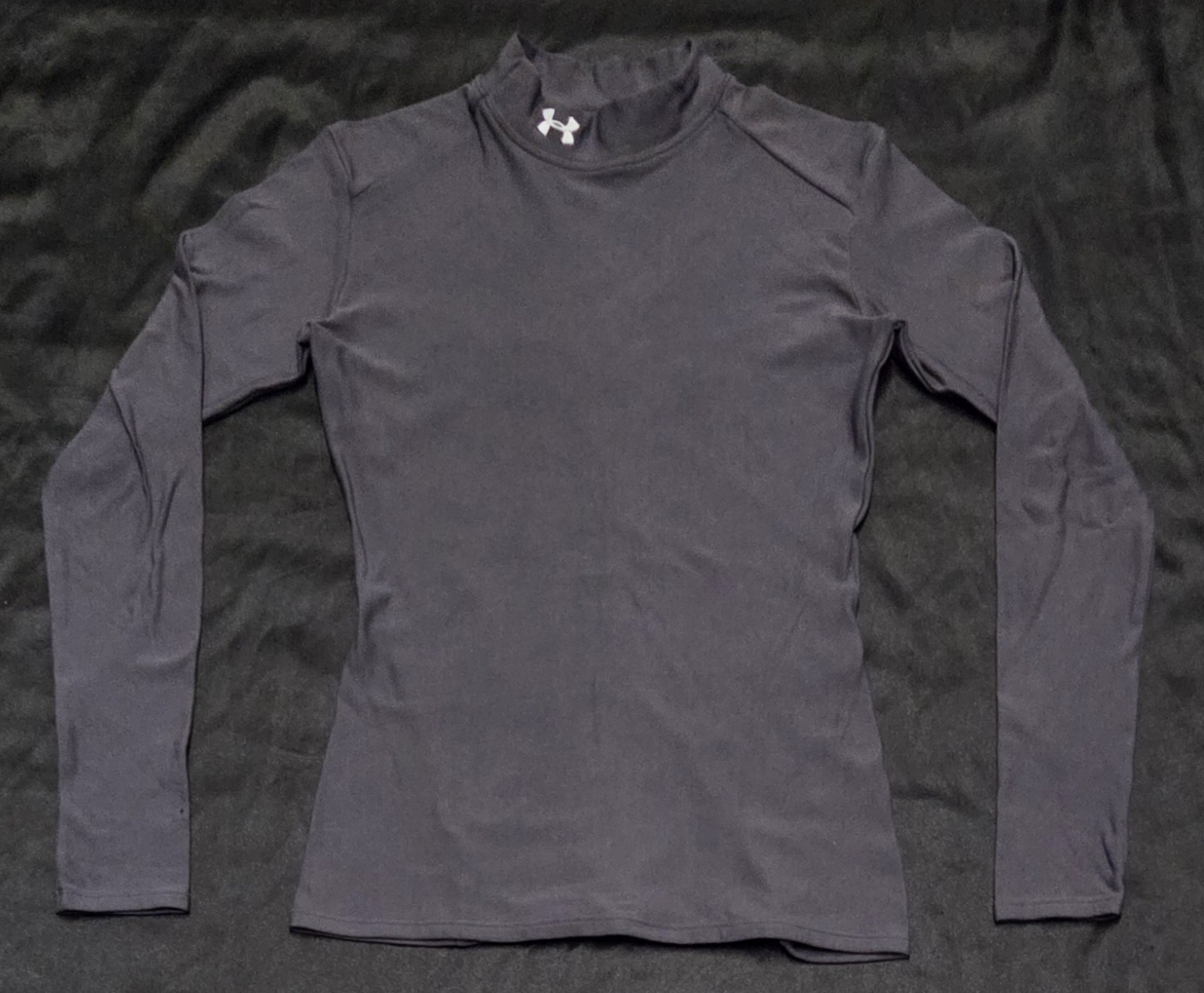 Y2K UNDER ARMOUR Cold Gear Compression Shirt Sz S Gray Mock Turtleneck LS 2007 gallery