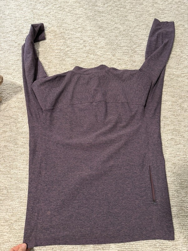 Lululemon Rulu Mock Neck Long Sleeve Shirt Heathered Arctic Plum Large gallery