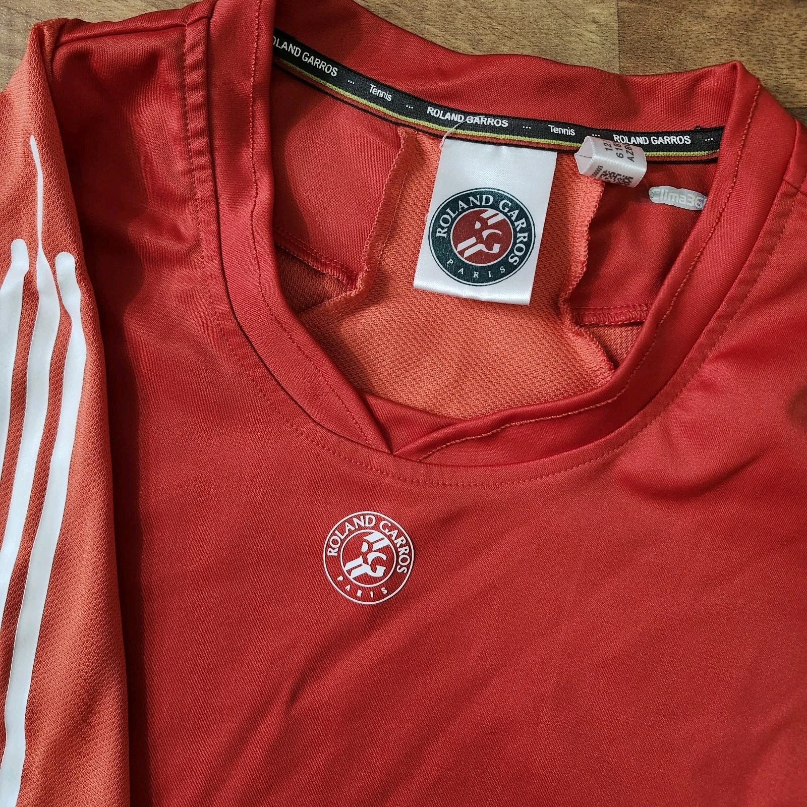 VTG Roland Garros Adidas 2006 Clima Cool Orange Shirt Size Medium gallery