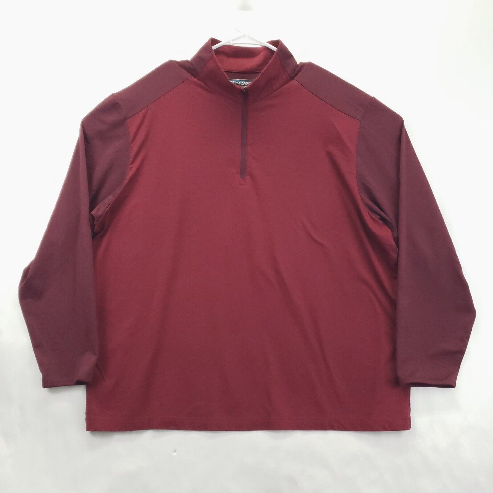 Roundtree & Yorke Performance Shirt XL Red 1/4 Zip Pullover Stretch gallery