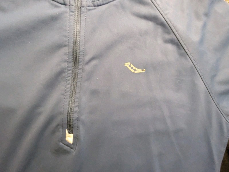 Saucony Run Shield Flexshield Long Sleeve Quarter Zip Shirt Athletic Men Medium gallery