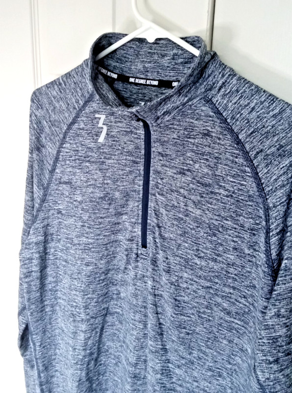 361 Degrees Men Small Gray Heather Pullover 1/4 Zip Performance Adult gallery