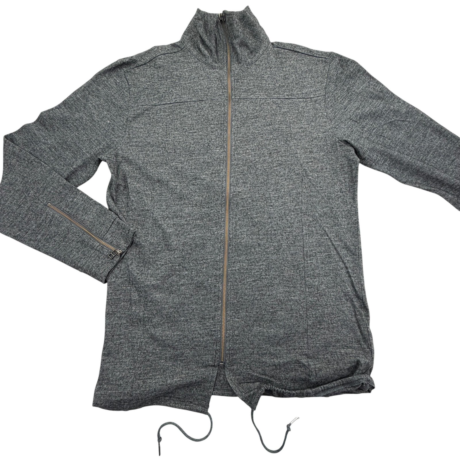 SLVR Adidas Pullover Mens XL Gray Full Zip Wool Knit Stand-Up Collar Performance gallery