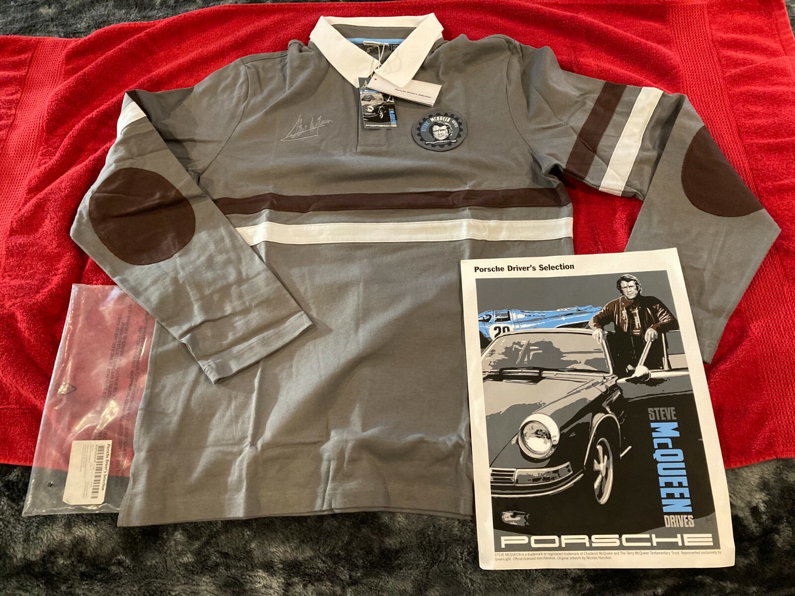PORSCHE DESIGN STEVE MCQUEEN COLLECTION RUGBY SHIRT USA SIZE: S = EURO SIZE M. gallery