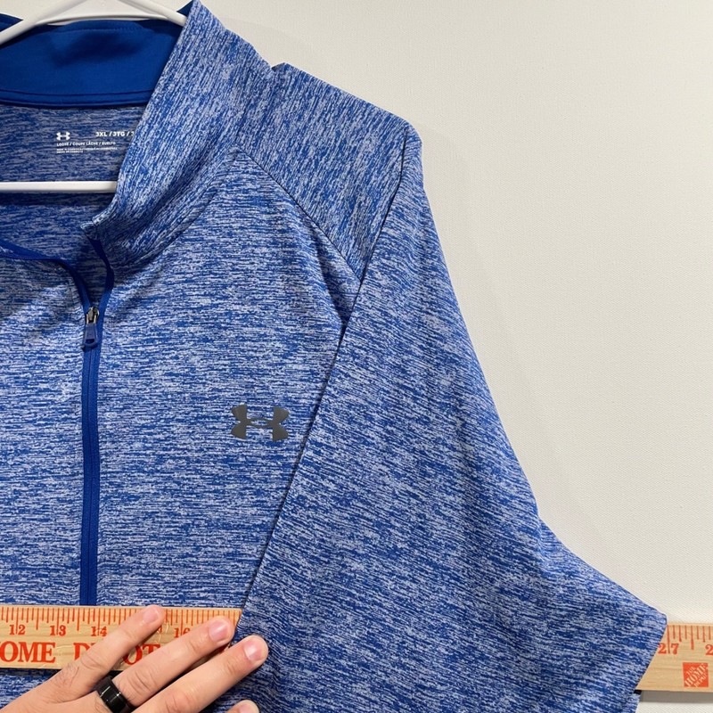 Under Armour Tech 2.0 1/2 Zip Blue Space Dye Pullover Mens 3XL 1328495-400 gallery