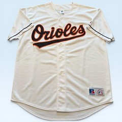 Vintage Baltimore Orioles Jersey Mens XL White MLB Baseball Russell Athletic
