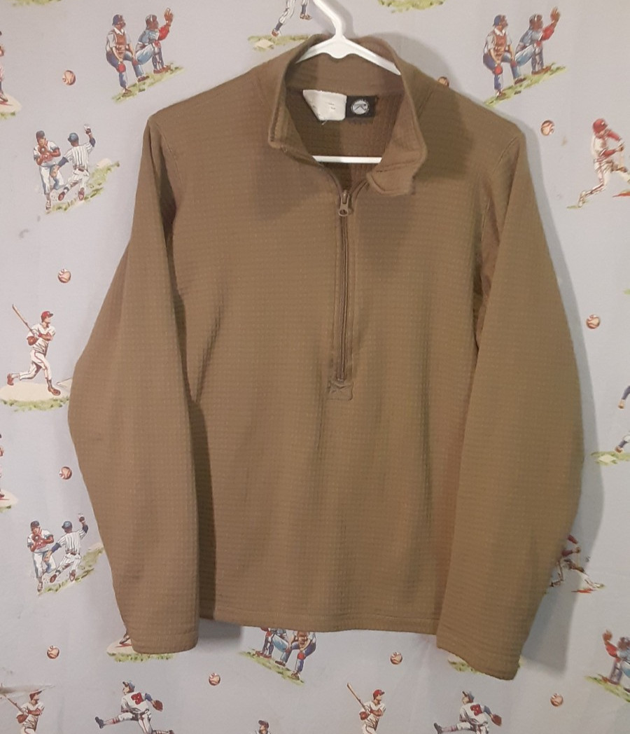 👀 Rothco Grid Fleece 1/4 Zip Pullover Mens Sz small Army Green Base Layer gallery