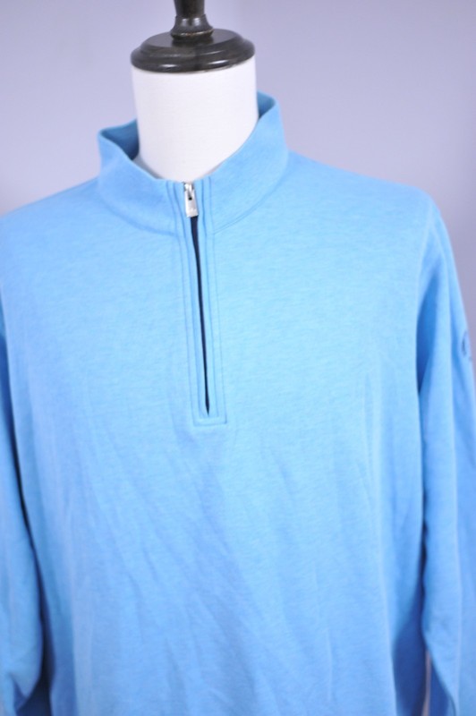Peter Millar Crown Comfort Interlock 1/4 Zip CC of The Rockies Blue Men's XXL gallery