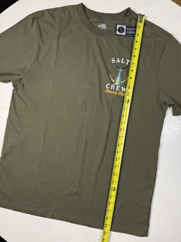 Salty Crew Chasing Tail Mens Size Medium Graphic T Shirt Olive Green New M NWT gallery
