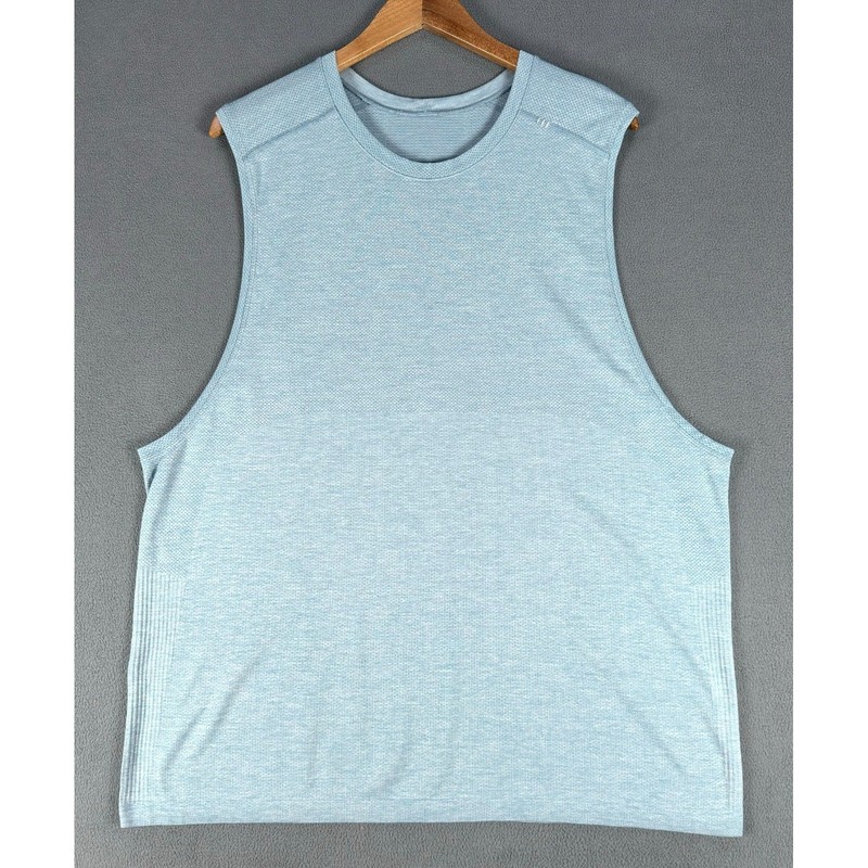 Lululemon Tank Top Mens 2XL Blue Metal Vent Tech Performance Gym Yoga Lounge gallery