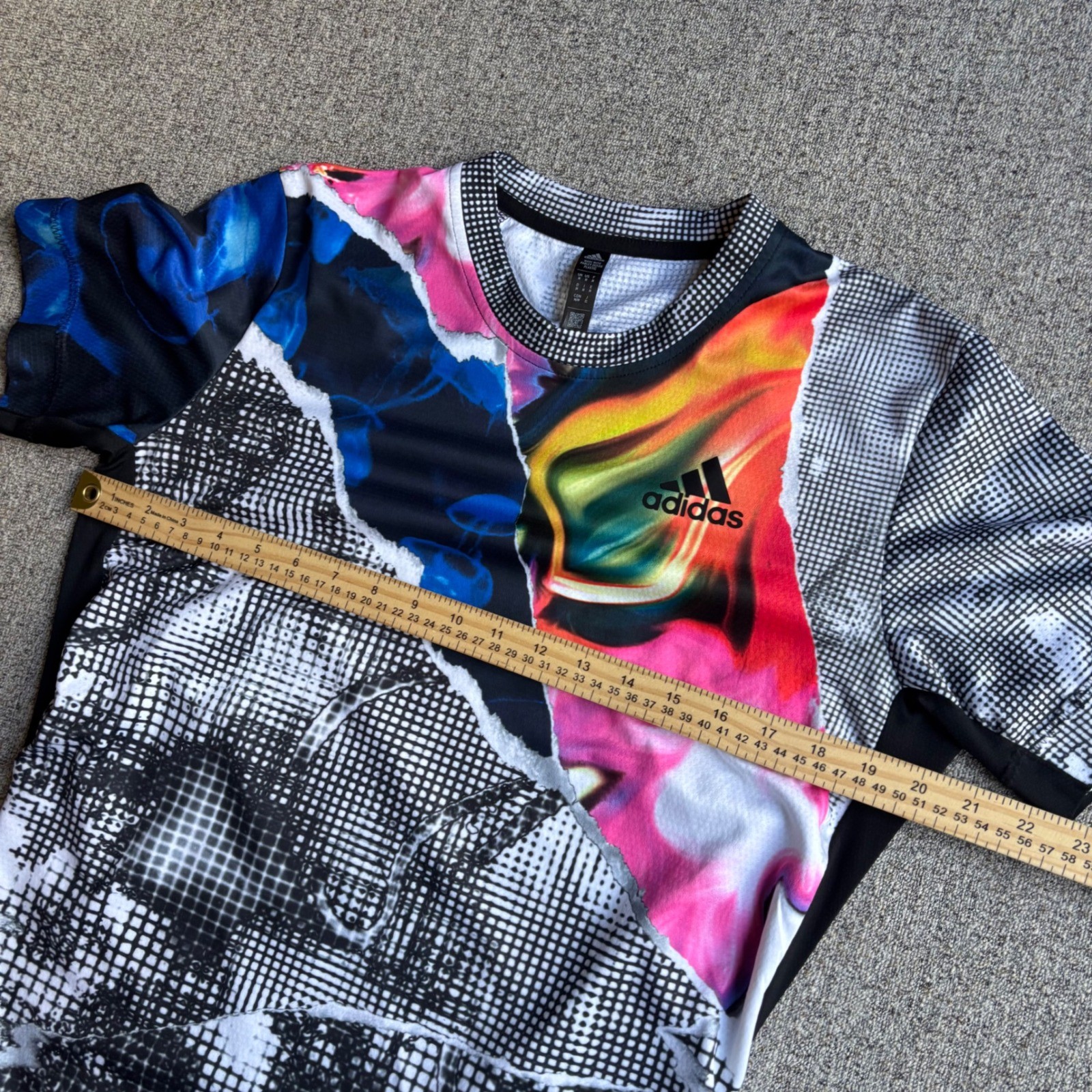 Adidas Shirt Mens Medium Multi Color Tennis Freelift Tee Parley Graphic gallery