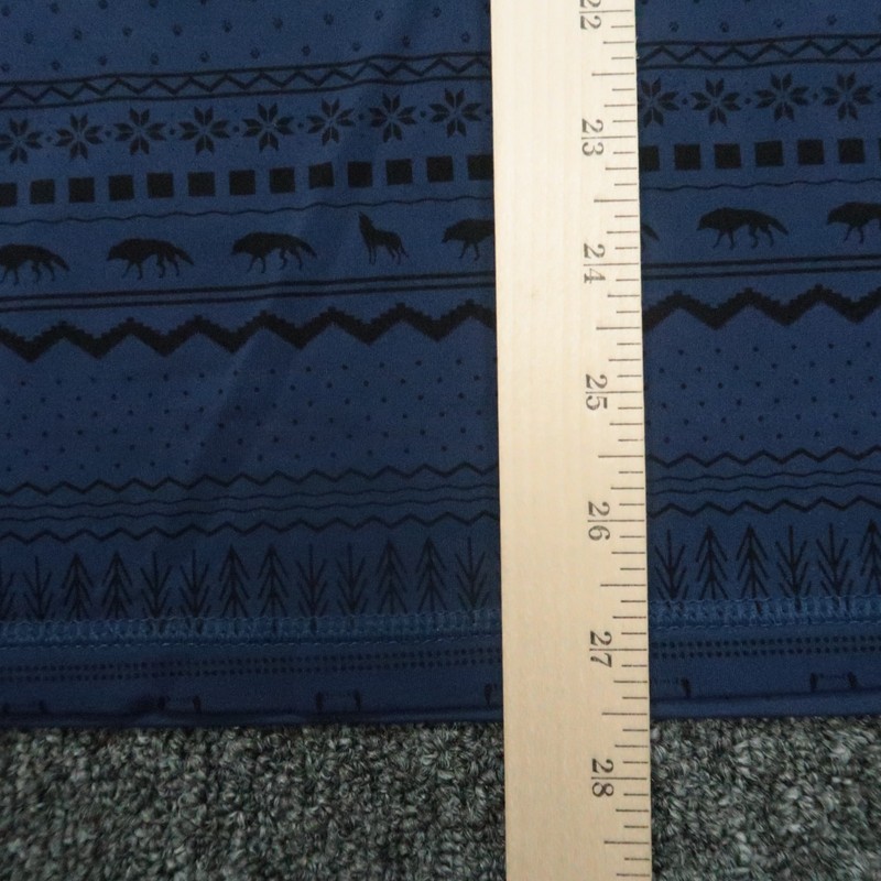 Greyson Pullover Men Large Blue Geo Wolf Print Performance Quarter Zip Midweight gallery