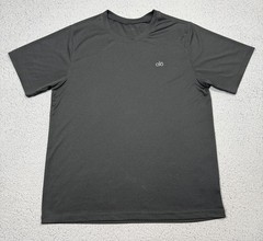 ALO Yoga Shirt Mens Large Black Short Sleeve Crewneck Athletic Performance Gym