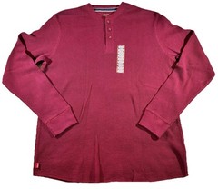 NWOT LEVI’S Men’s MD Thermal Henley Long-Sleeve Pullover Shirt Maroon LOGO