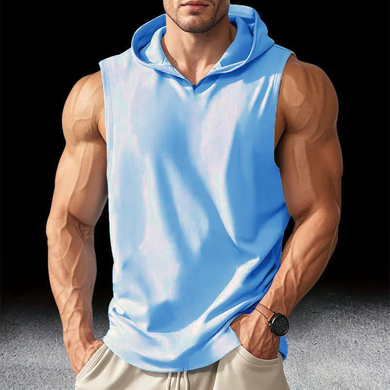 2026 Summer Men's Basketball Running Training Hooded Sleeveless Fitness Top Fash gallery