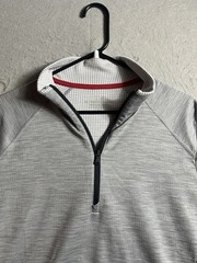 Vineyard Vines Performance 1/4 Zip Mens Medium Gray Striped Pullover Golf Preppy