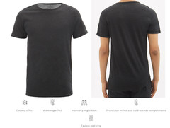 FALKE ESS mens wool silk raglan sleeve silk jersey T-shirt shirt top cool S