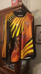 Mens Adidas Na-Kel Long Sleeve Jersey – Black Yellow Orange Red Mens Medium