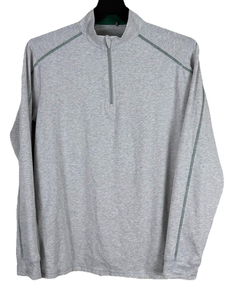 tasc Performance 1/4 Zip Mens Medium Gray Stretch Bamboo Activewear Pullover