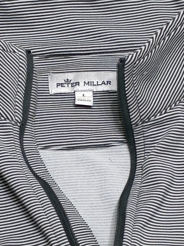 Peter Millar 1/4 Zip Performance Pullover The Players 2023 Gray White Striped gallery