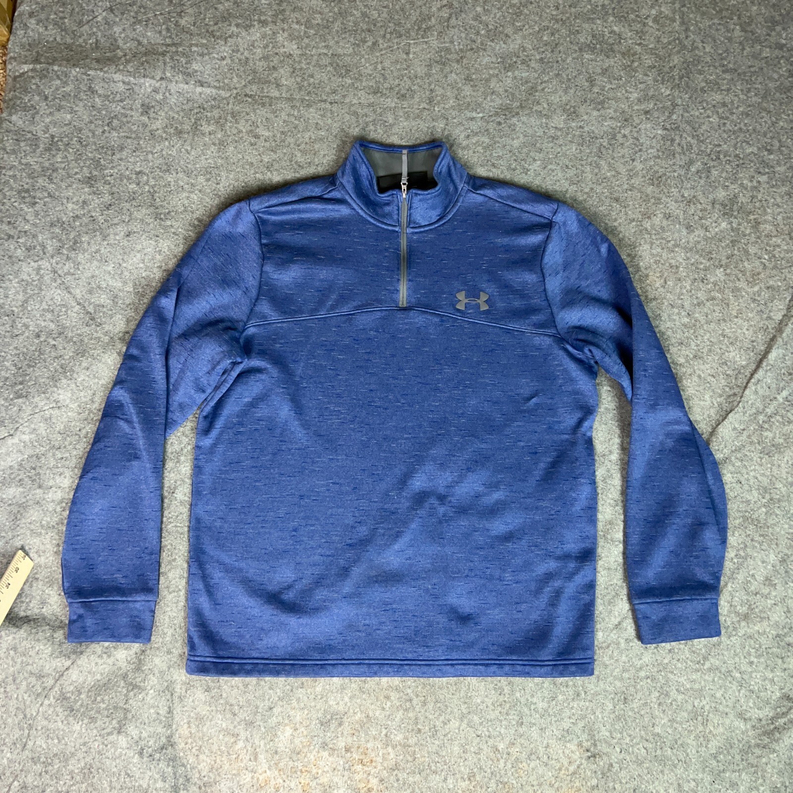 Under Armour Mens Pullover Large Blue Sweatshirt Sweater Coldgear Sports Logo gallery