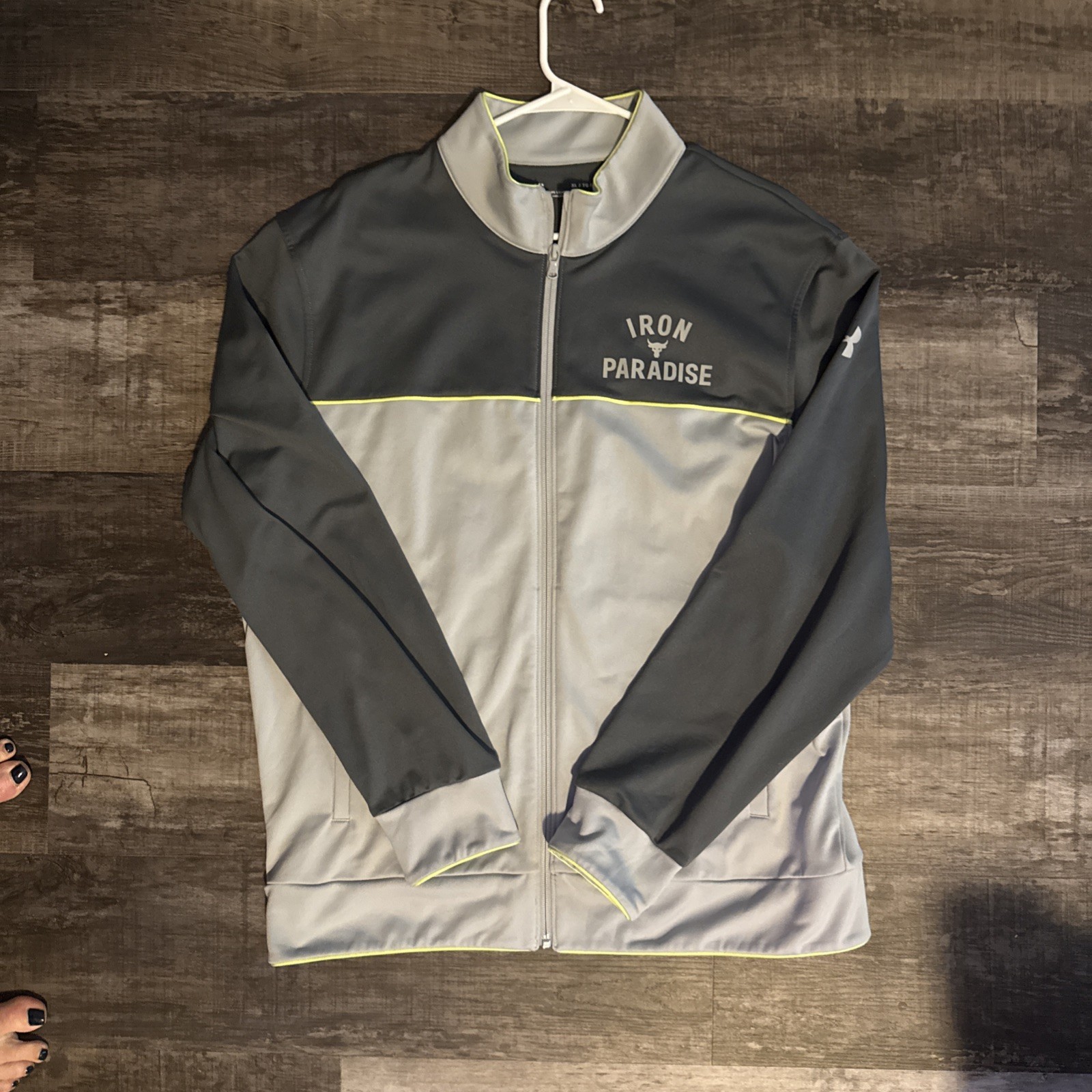 Under Armour Project Rock Jacket Mens XL Gray Iron Paradise Full Zip Track gallery