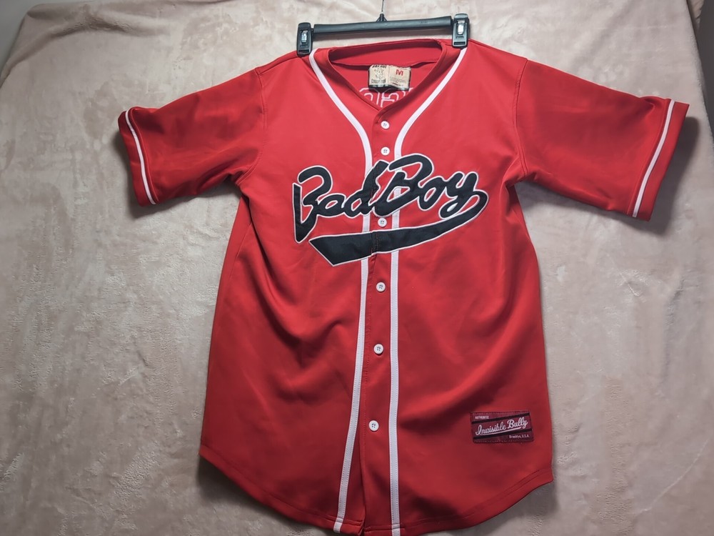 Authentic Invisible Bully BAD BOY Baseball Jersey Notorious BIG Biggie Smalls M