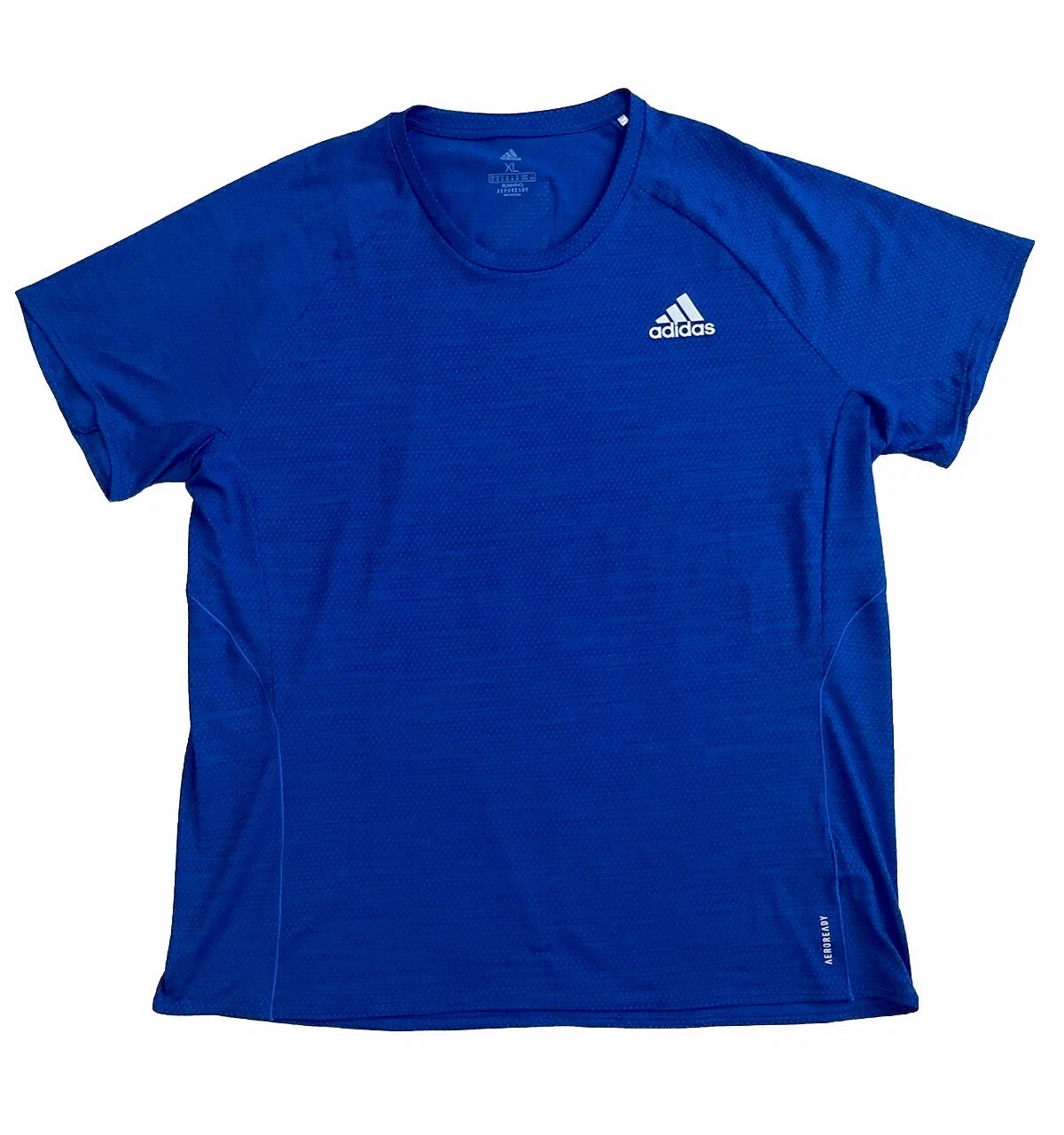 Adidas Men's Runner Blue Athletic TShirt Gray Training Running Gym EUC Size XL gallery