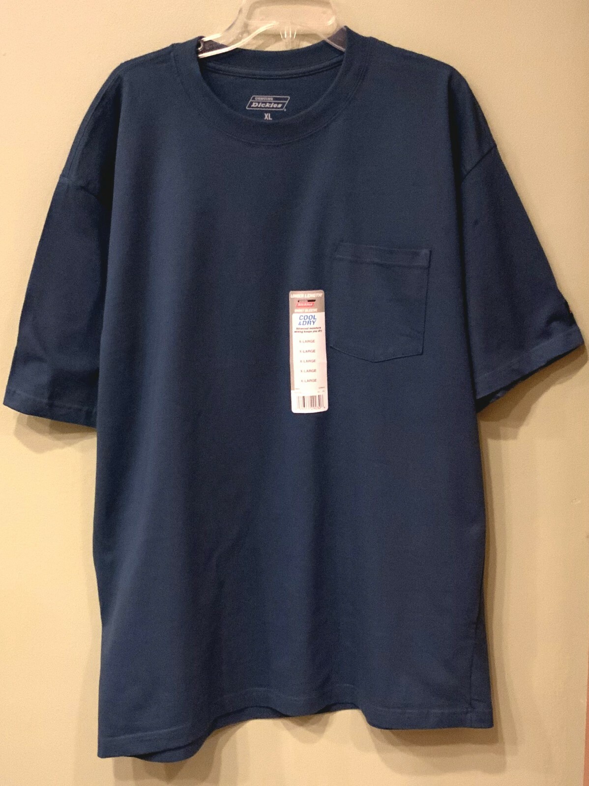 DICKIES Mens Size XL Dark Denim Blue *Cool & Dry* Heavyweight Pocket T-Shirt TEE gallery