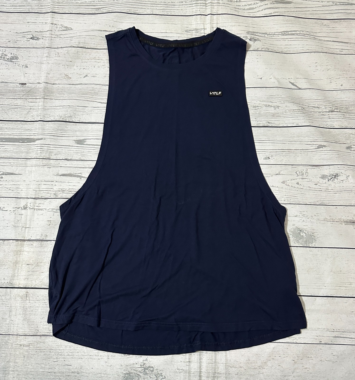 TLF Men's Athletic Sleeveless Performance Tank Top Gym Workout Size L Navy Blue gallery