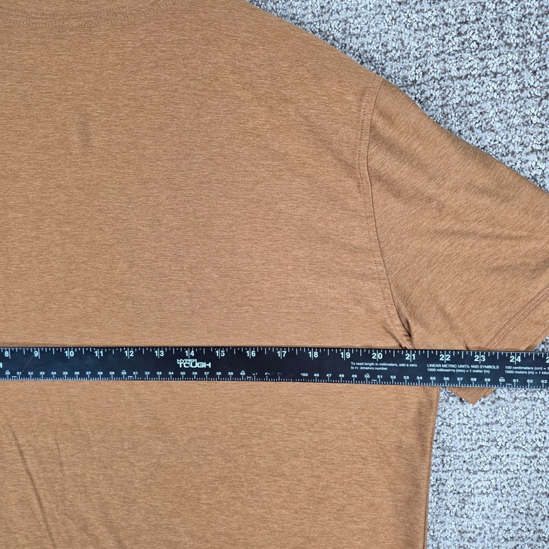 Vuori Mens Strato Tech Tee Heathered Camel Brown Short Sleeve T-Shirt Size Large gallery