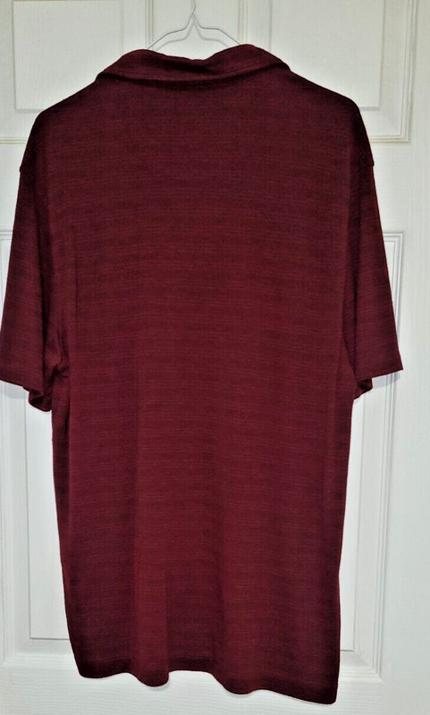 Mens Short Sleeve Burgundy Striped Shirt by Van Heusen Size: Large gallery