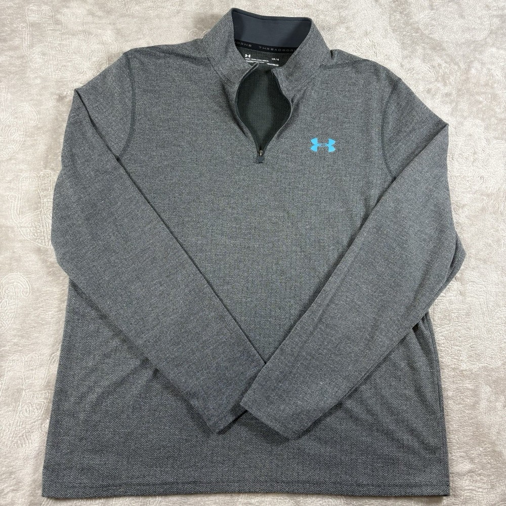 Under Armour Threadborne Men's Large 1/4 Zip Chevron Pullover Long Sleeve Shirt