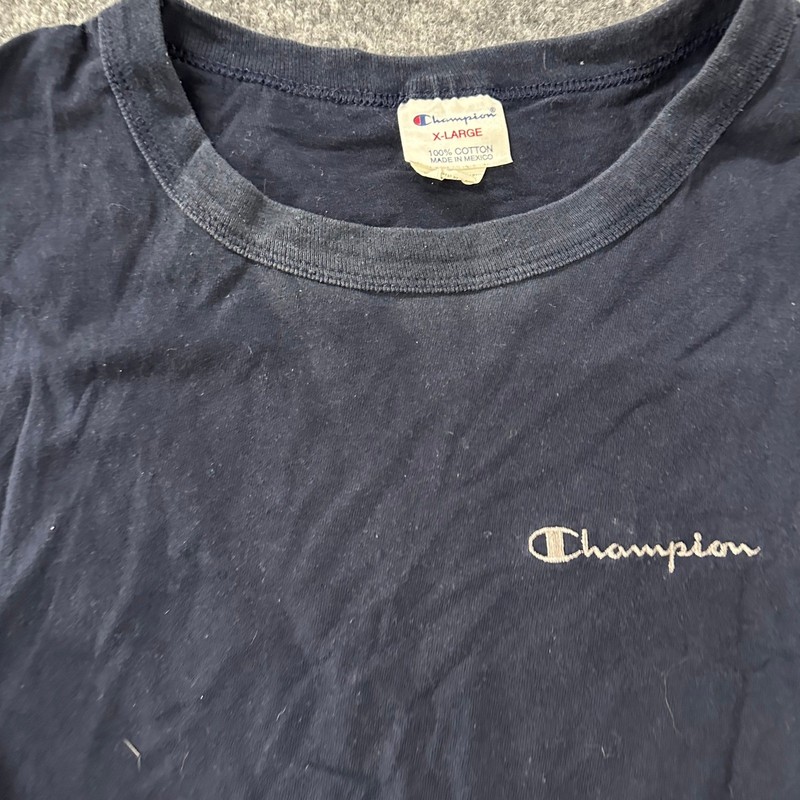 Champion Tank Top Mens Size XL Navy Blue Cotton Muscle Shirt Embroidered Logo gallery