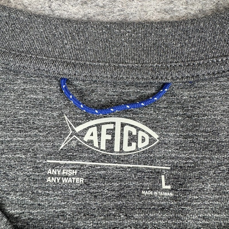 AFTCO AFTECH Air-O Mesh Performance Fishing T-Shirt Gray Mens Large L gallery
