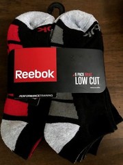 Reebok Low Cut Socks 6 Pack Men’s Black Athletic Shoe Size 6-12.5