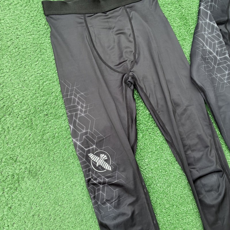 Hayabusa Men's Compression Set Leggings & Shirt Geo Black MMA BJJ Sz S gallery