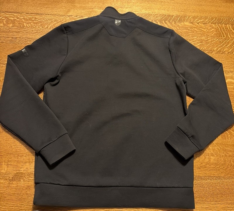 Men’s Under Armour Quarter Snap Pullover Elbow Patches Black Large gallery