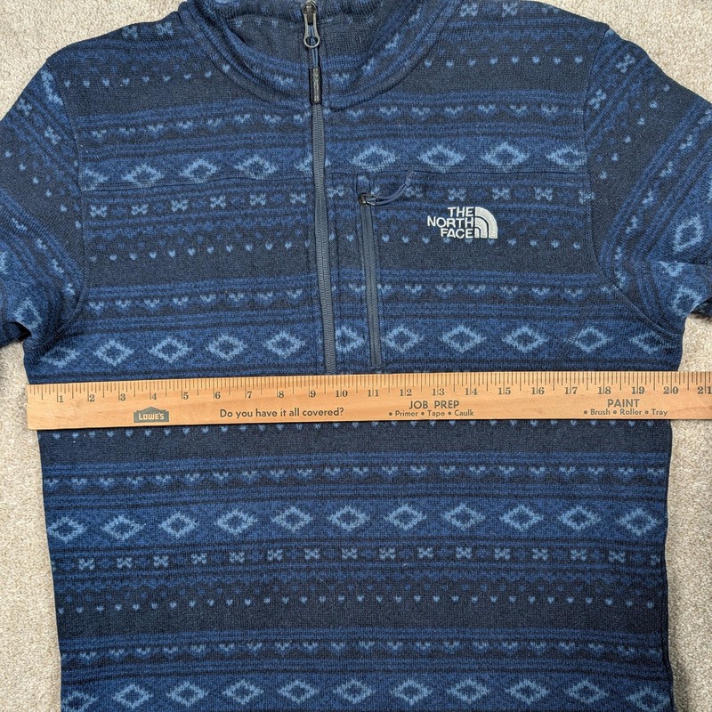 The North Face Pullover Mens Large Blue Fair Isle Aztec 1/4 Zip Tsillan Fleece gallery