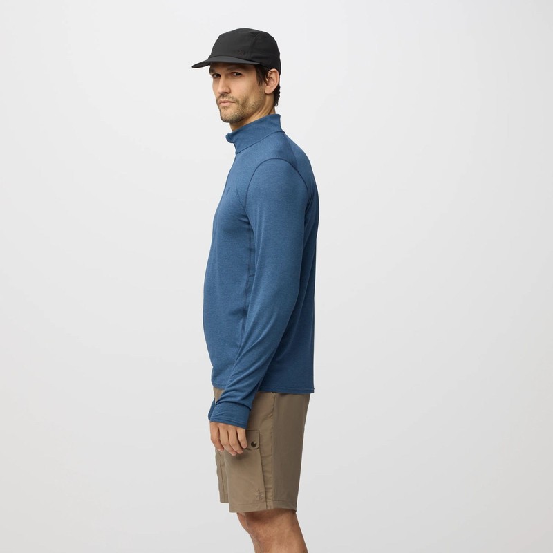 Fjallraven Abisko Day Hike Half Zip Shirt, Indigo Blue, Large gallery