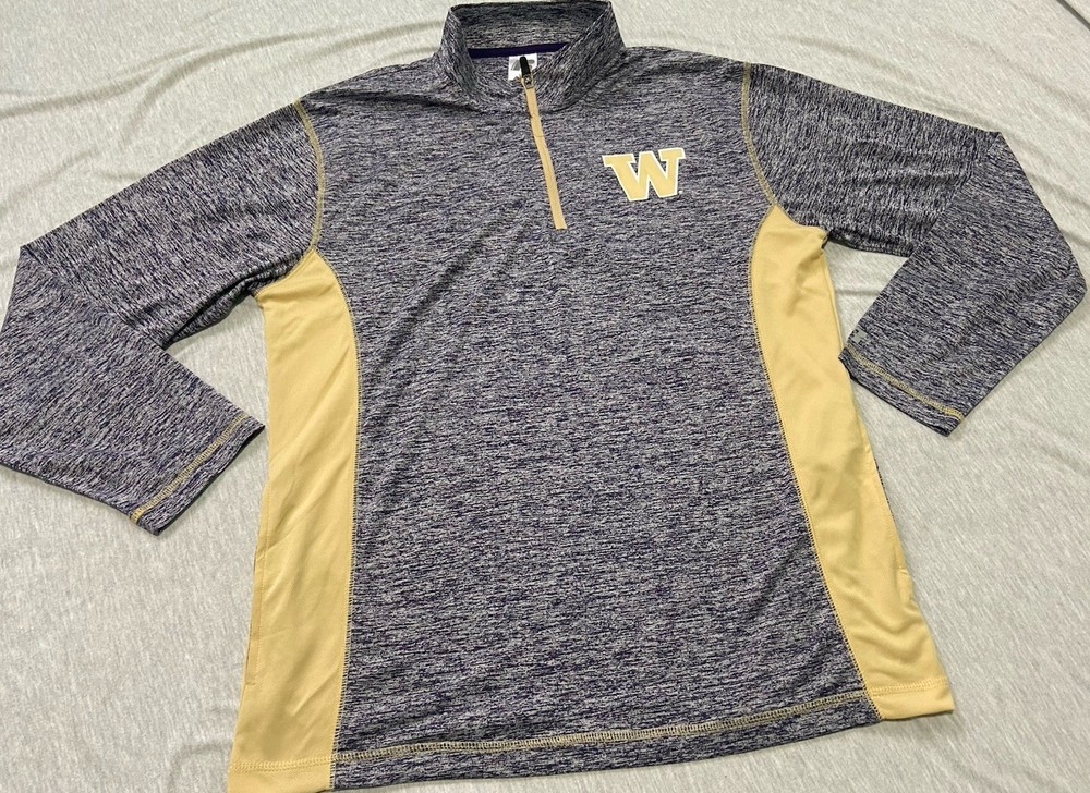 UW Huskies Longsleeve Quarter zip Pullover Men Large, With Pockets