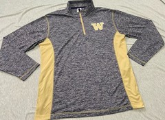 UW Huskies Longsleeve Quarter zip Pullover Men Large, With Pockets