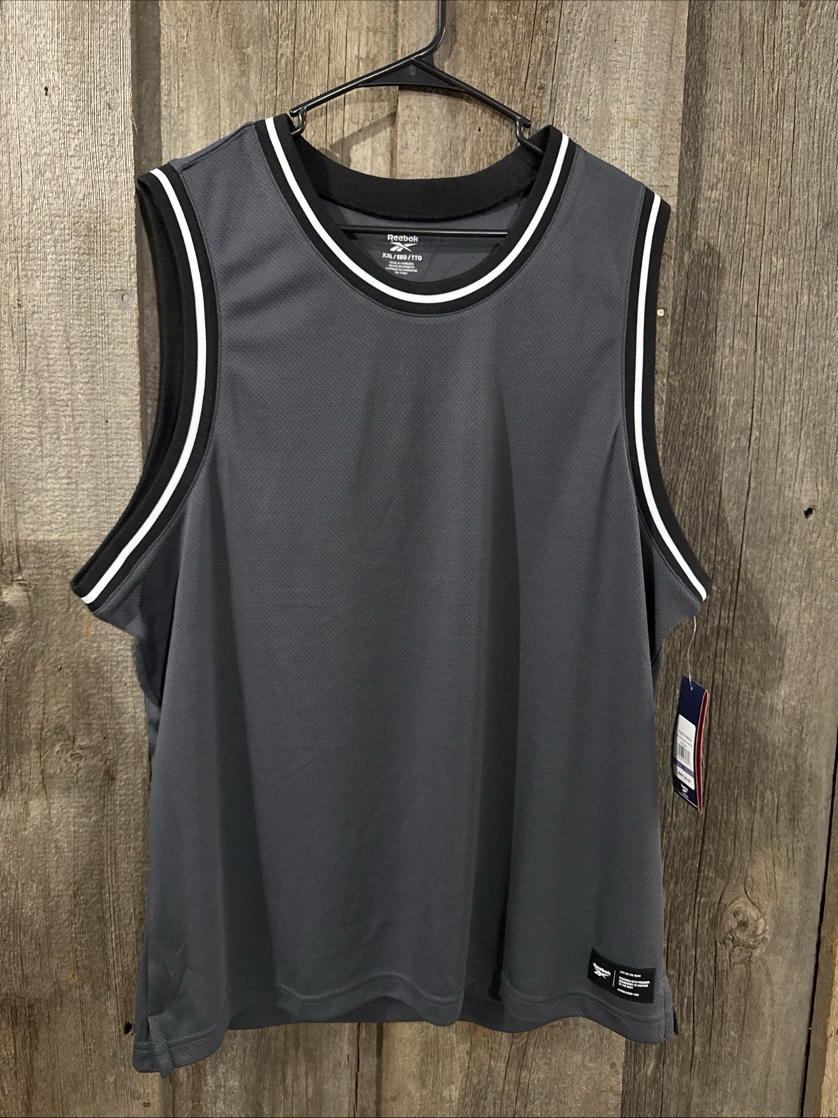 reebok ebony rise performance Black tank top mens XXL 2XL gallery