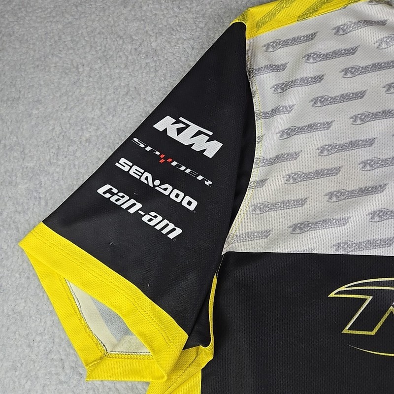THROTTLE THREADS Ride Now Power Sports Jersey Polo Mens Size XL Black & Yellow gallery